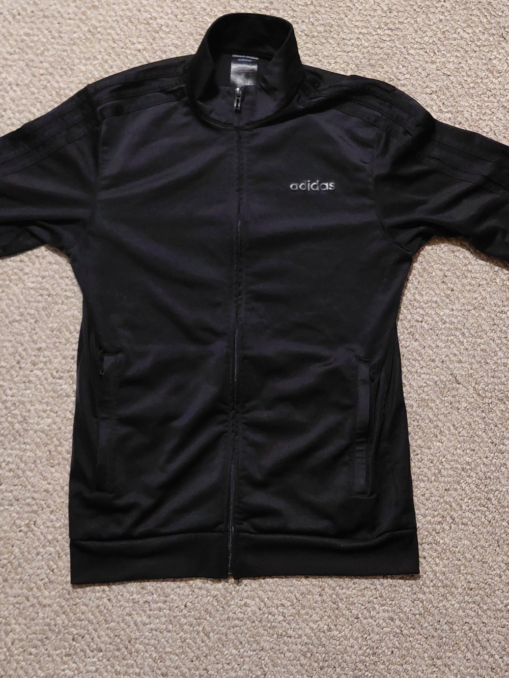 adidas Kids' Black Full-Zip Track Jacket (S)
